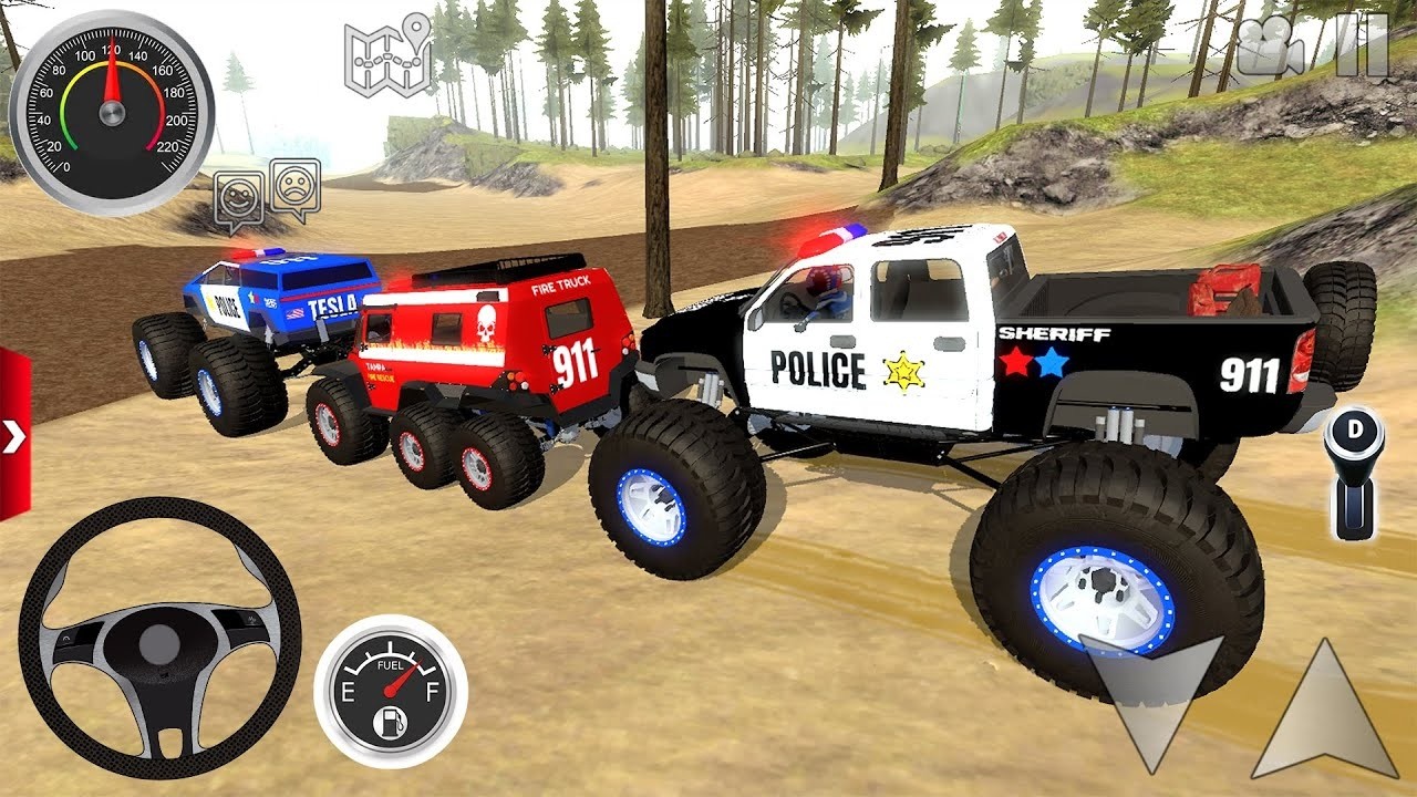 Offroad Outlaws - Police Car, Fire Truck, Ambulance Extreme Off-Road Driving #1 - Android GamePlay