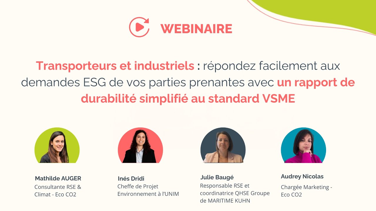 Webinaire : rapport de durabilité simplifié au standard VSME