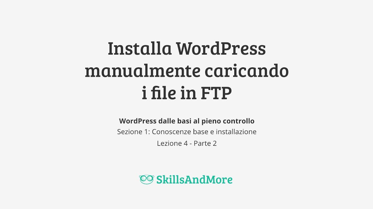 Installa WordPress manualmente caricando i file in FTP