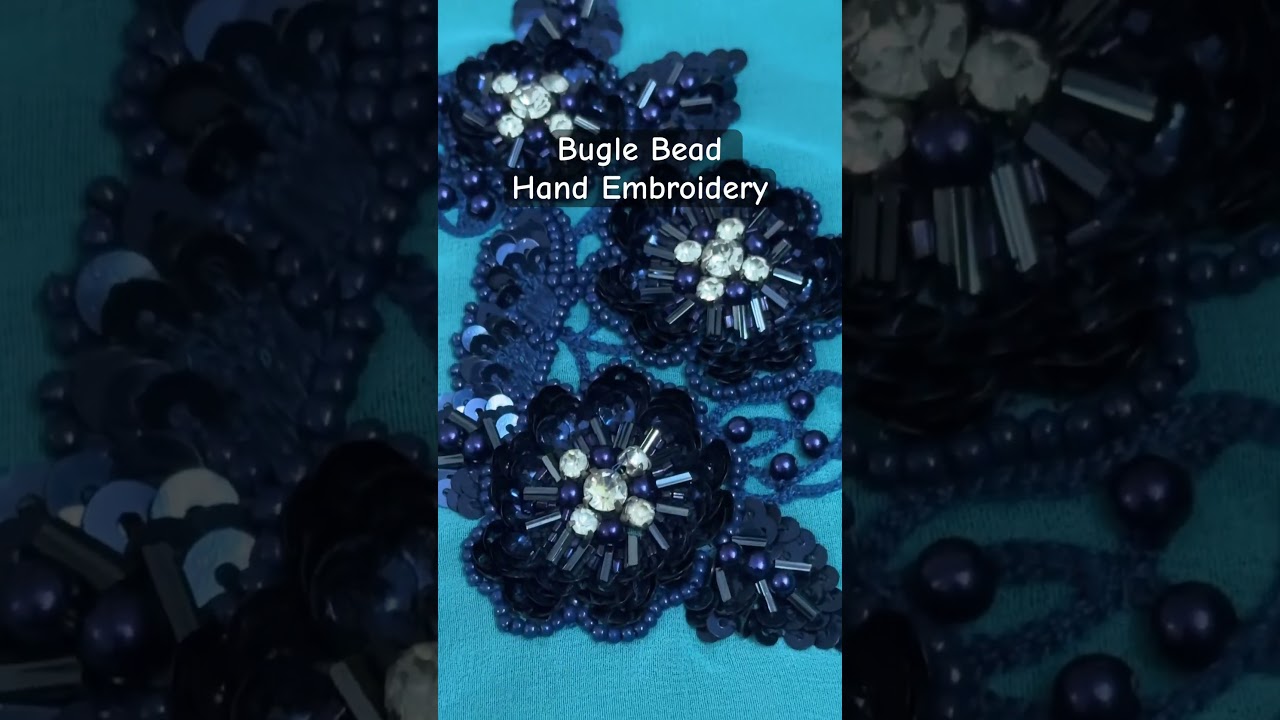 BUGLE BEAD ART #bugle bead #handembroidery #fashiontrends #handwork #embroiderydesign #fashenable