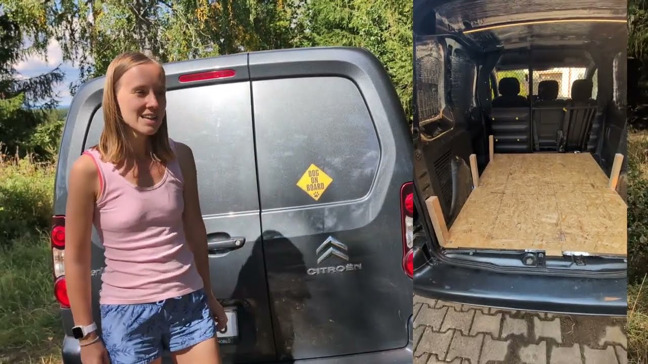 Vestavba do dodávky Citroen Berlingo (lůžko a sklopná klec pro psa)