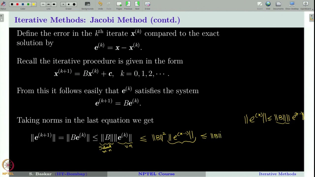 Week 4 : Lecture 18 : Iterative Methods: Convergence of Jacobi Method