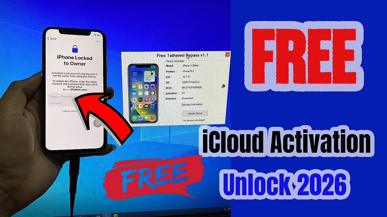 FREE iOS 12 to 18 iCloud Tool Bypass Activation Lock  iPhone, iPad iCloud Hello Screen Free Unlock.
