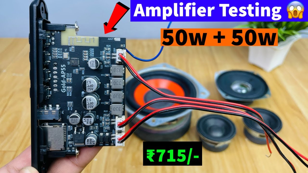 New amplifier Gold ÁP 55 Board | Use 50w + 50w dual Speaker 🔈 | @Electronicsproject99