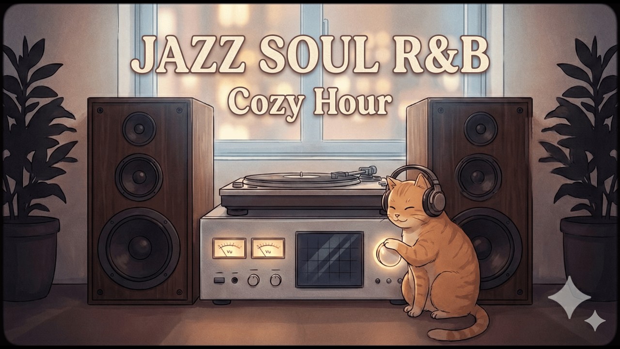 Warm Vinyl Lofi Night 🐱🎶 Cozy Jazz Beats for Study, Focus & Relax