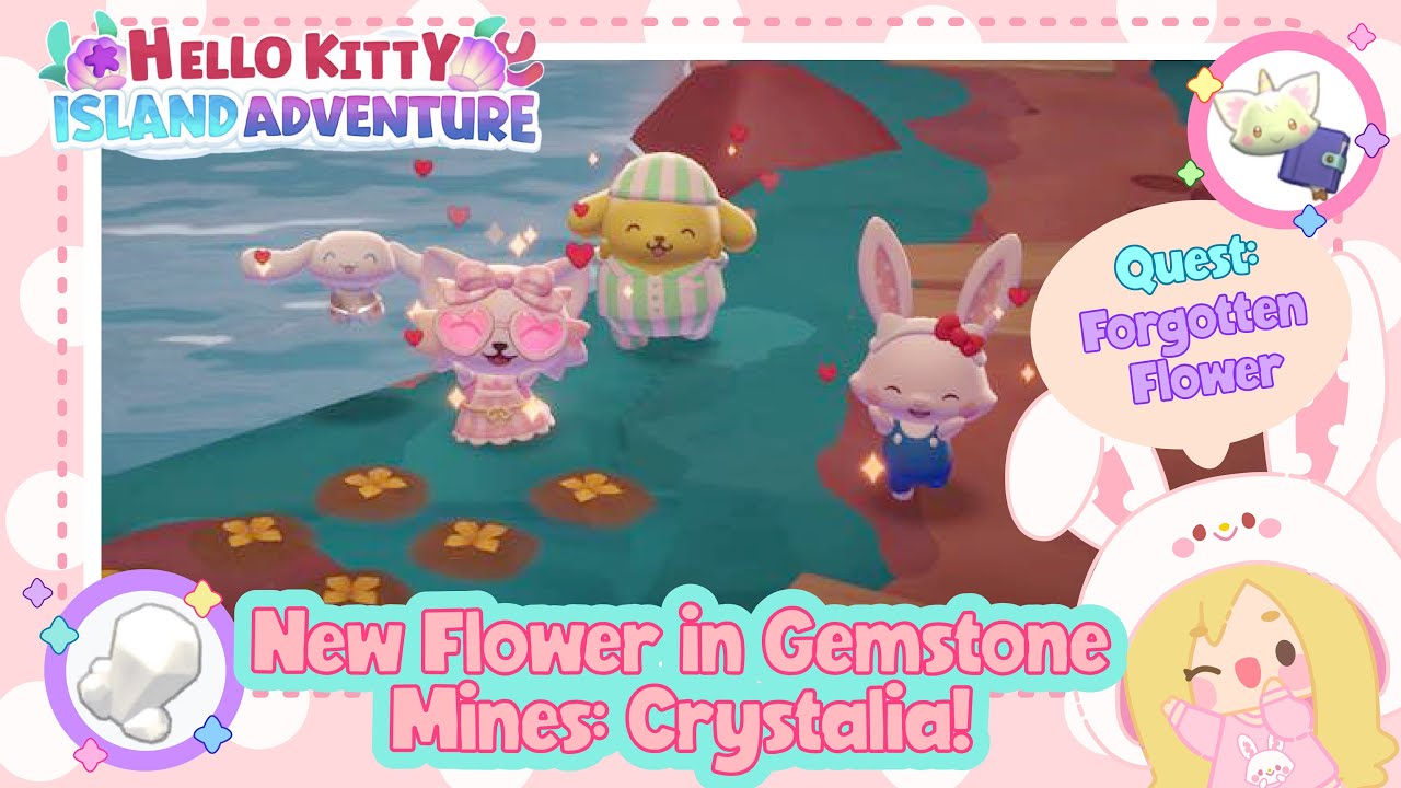 New Flower in Gemstone Mines: Crystalia! Hello Kitty Island Adventure  #hellokitty #hkia #sanrio