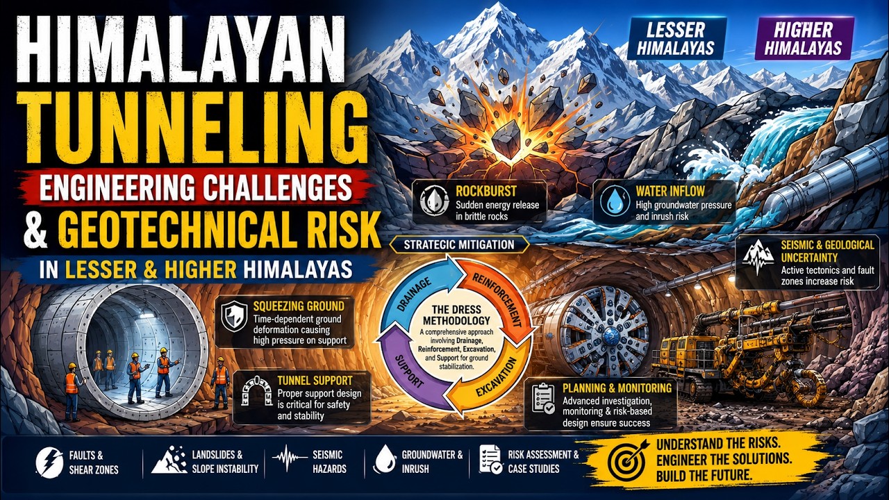 Himalayan Tunneling 🚇 | Engineering Challenges & Geotechnical Risks in Lesser & Higher Himalayas