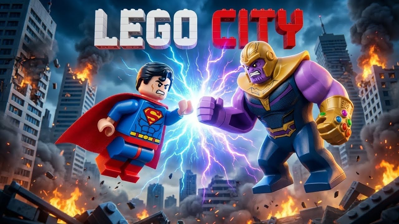 Thanos vs Superman Lego Battle  | City Invasion Cinematic Fight