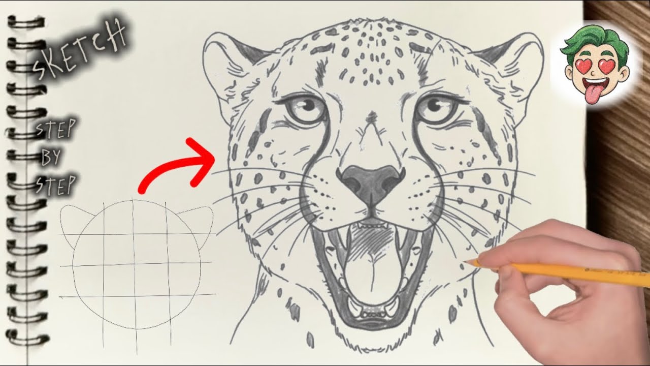 How to Draw a Leopard Face Step by Step | Realistic Pencil Sketch