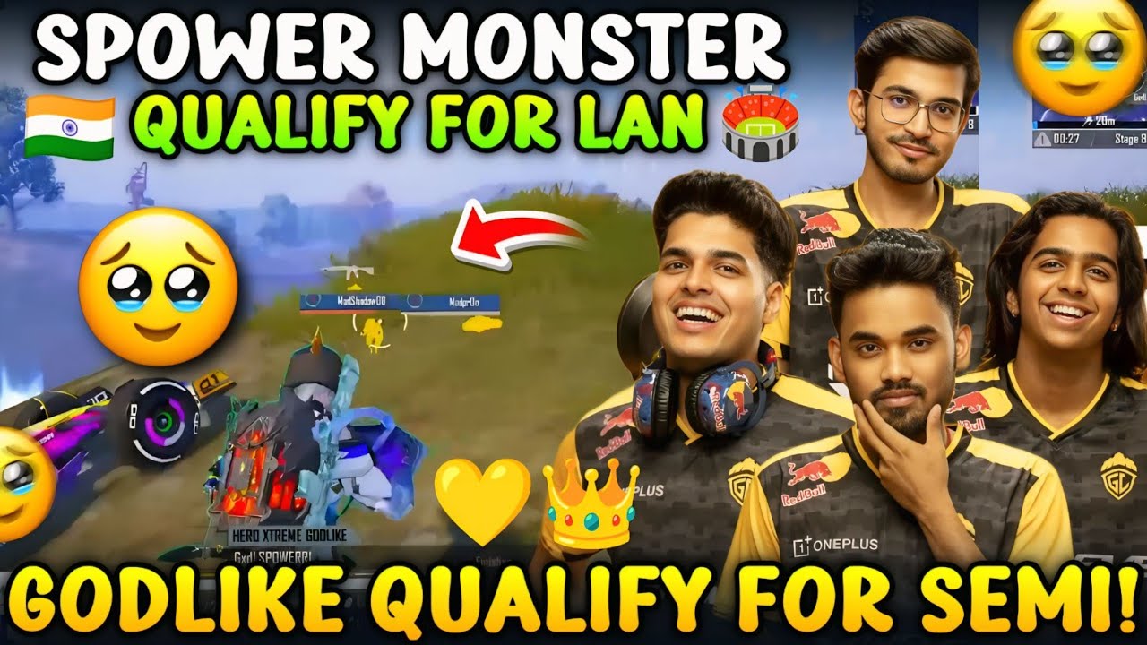 GODLIKE QUALIFY FOR LAN 🏟️ WITH A BANG 🔥 SPOWER MONSTER 👑 GODL vs MADK 4V4 💛 BGIS | GODL 
