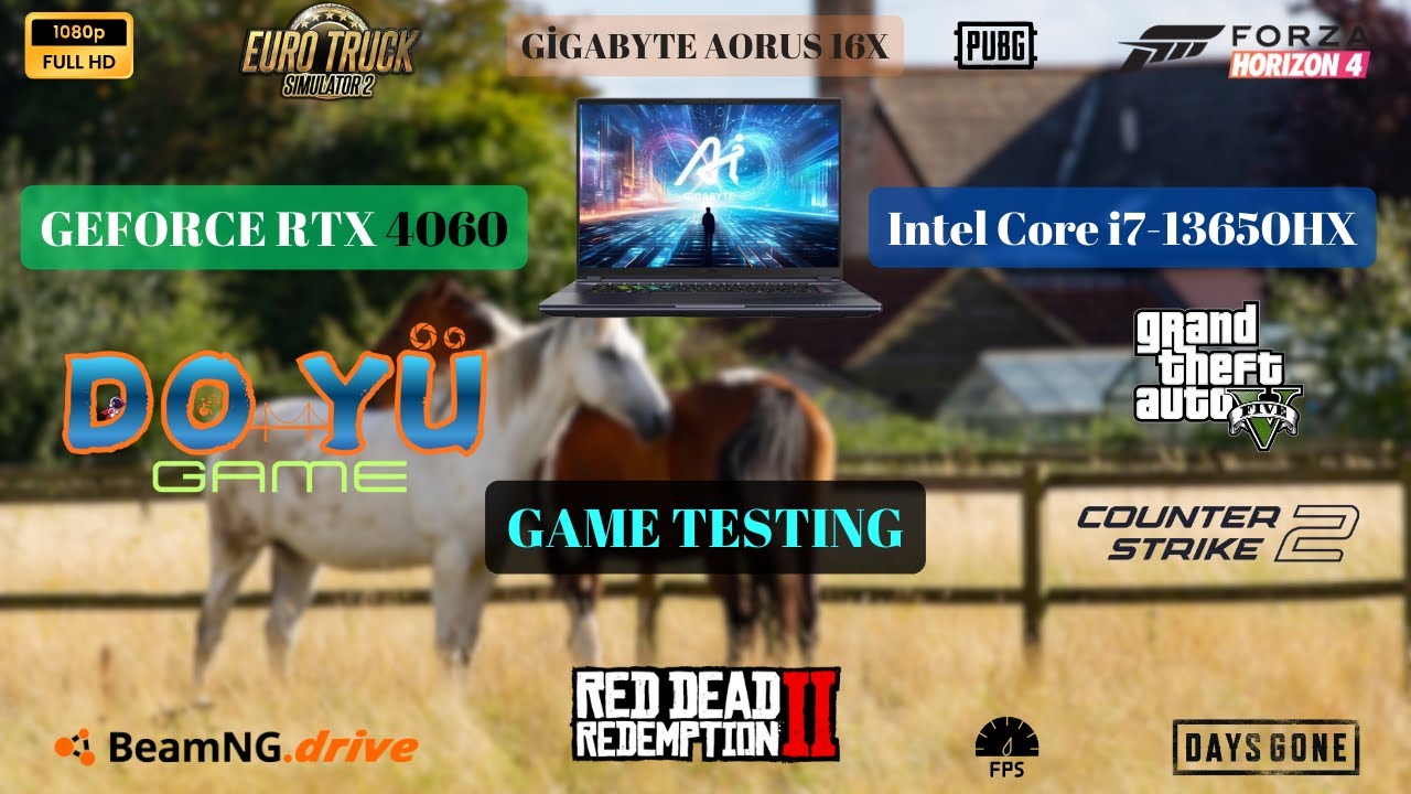 RTX 4060 + İ7 13th Gen 13650HX - Gigabyte Aorus 16X - Full HD (1080p) Game FPS Testing 2025 #gaming