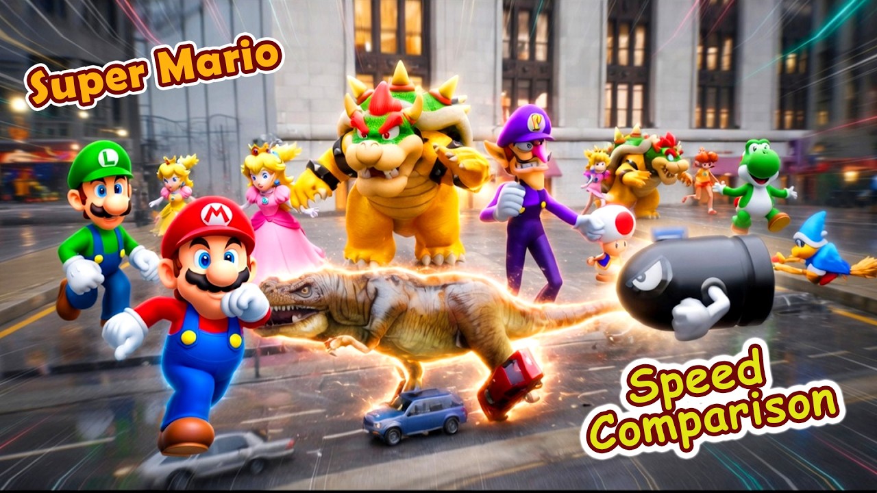 Сравнение скорости персонажей Super Mario | Сравнение скорости в 3D