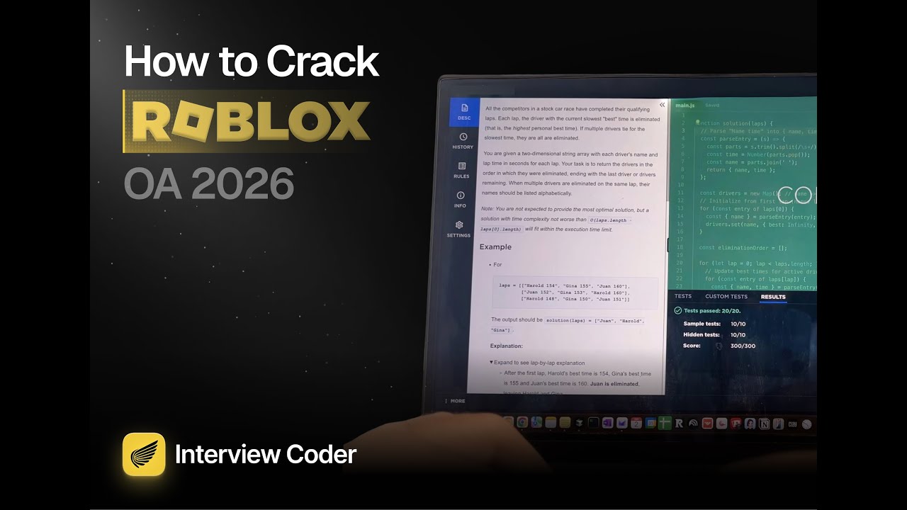 Using Interview Coder to pass the Roblox Software Engineer OA (2026)