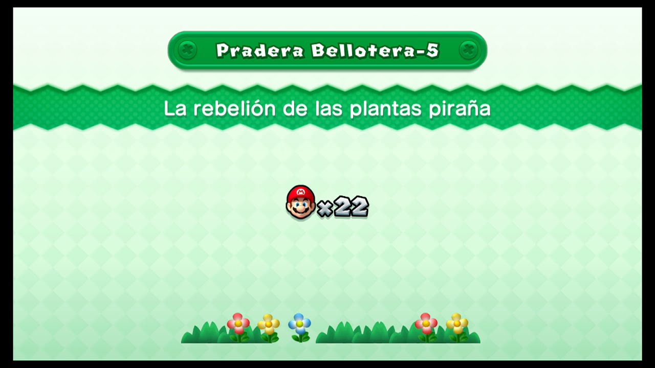 New Super Mario Bros. U: Pradera Bellotera - 5. La rebelión de las plantas piraña