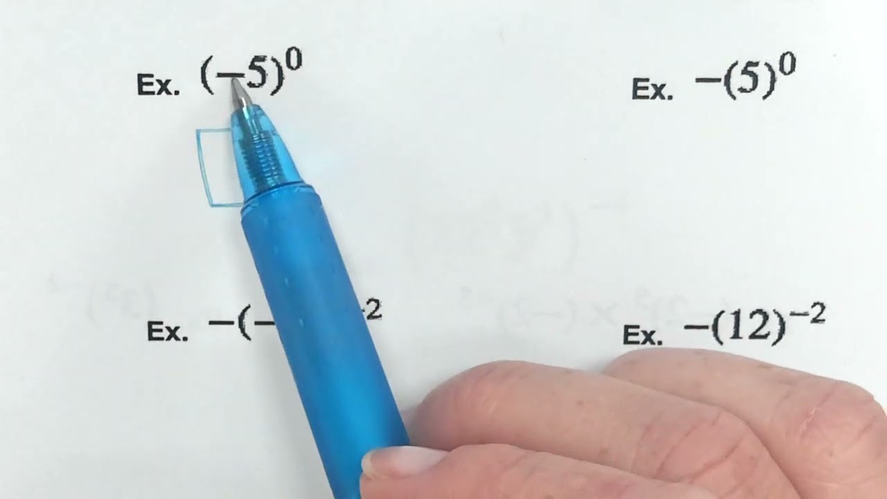 Algebra 8-3 Zero and Negative Exponents