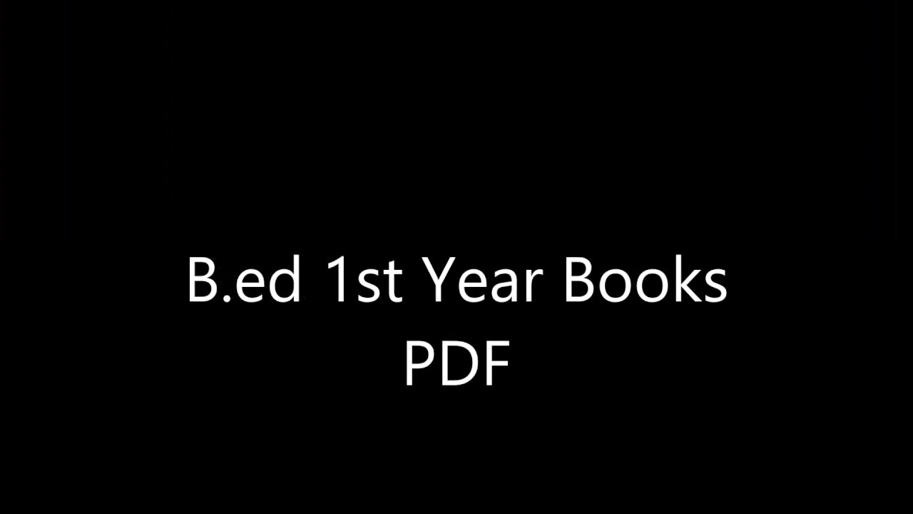B ed 1st Year Book PDF Download For Free