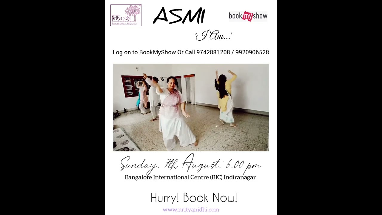 BANGALORE | SUNDAY 7th August | Bangalore International Centre Indiranagar #NrityanidhiStyleofDance