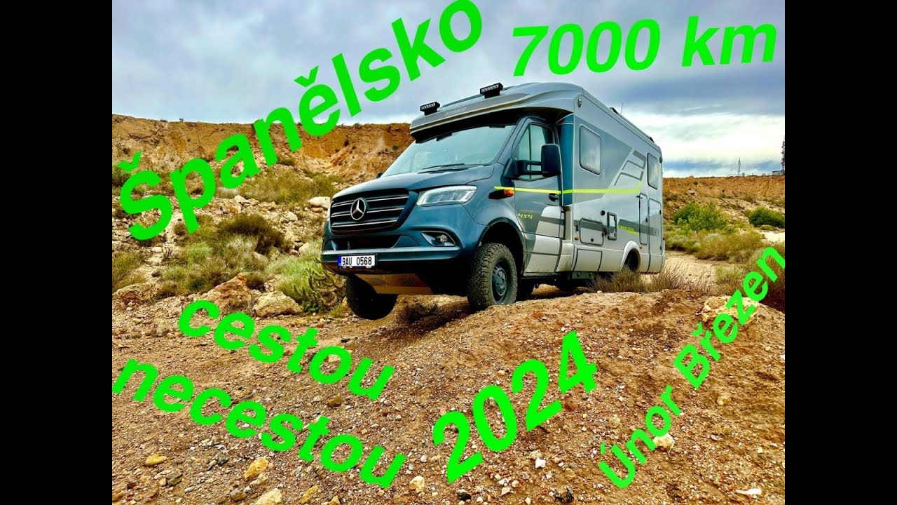 Dovolená Španělsko Únor- Březen 2024 obytným autem Mercedes Hymer 4x4 cestování přes Francie Německo