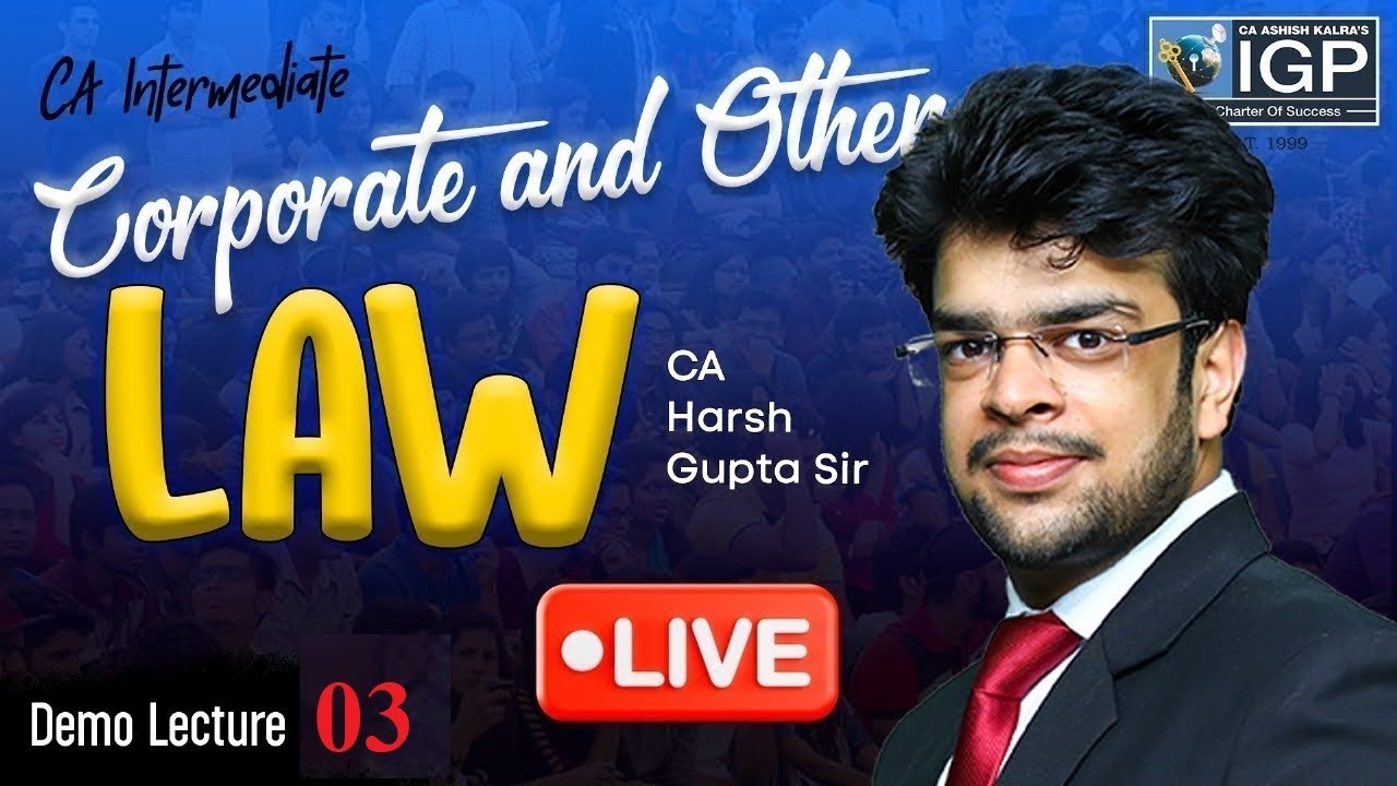 CA Intermediate | LAW | Demo Lecture 3 | May 2026 | CA Harsh Gupta