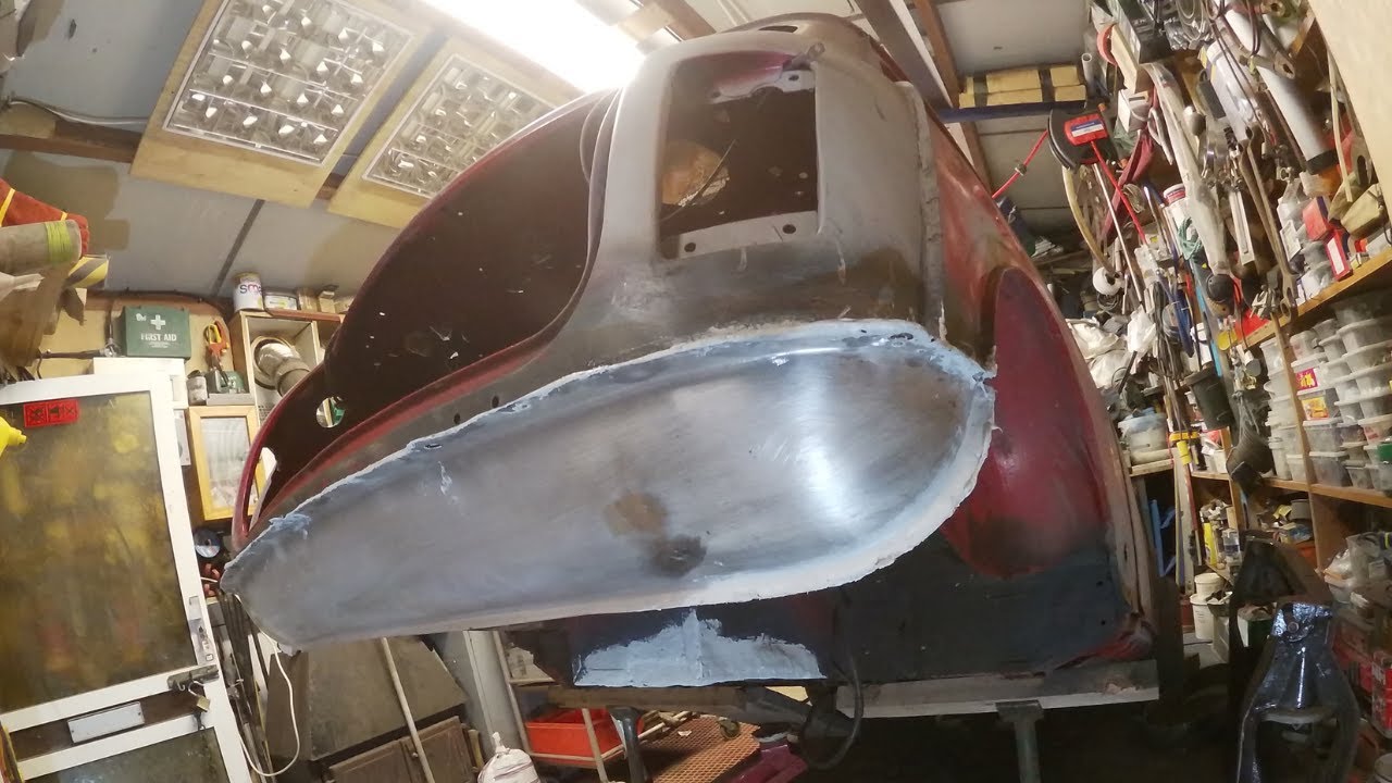 classic mini - fitting new rear valance panel