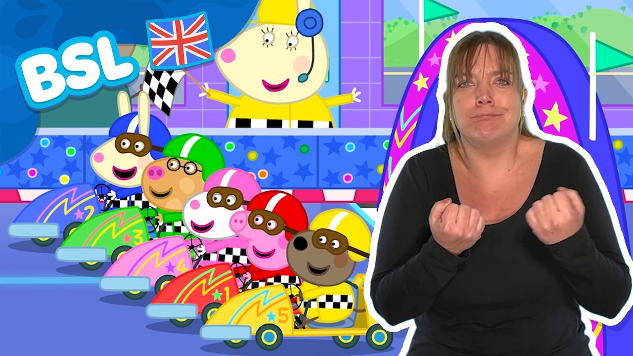 Race Cars! 🏎️ BSL Peppa Pig Tales 👋 Peppa Pig - Sign Language for Kids