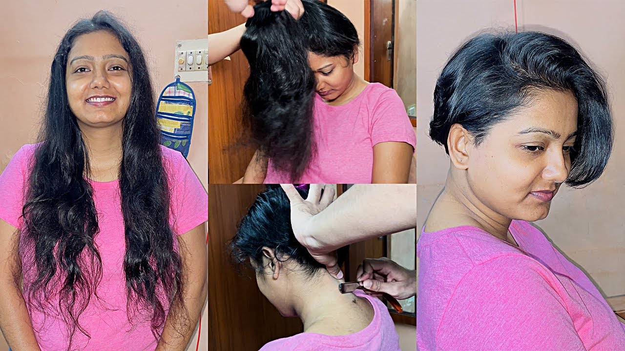 Hair play 💇🏻‍♀️ nape shave 🪒 and everything nice for the Indian long hair girl ✂️