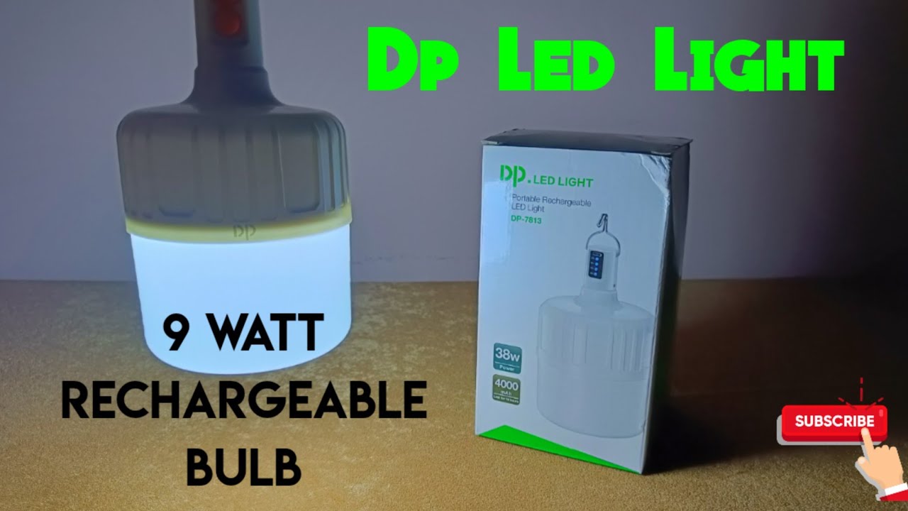DP Led Light. 38 watt LED bulb. Rechargeable Emergency Led lite.