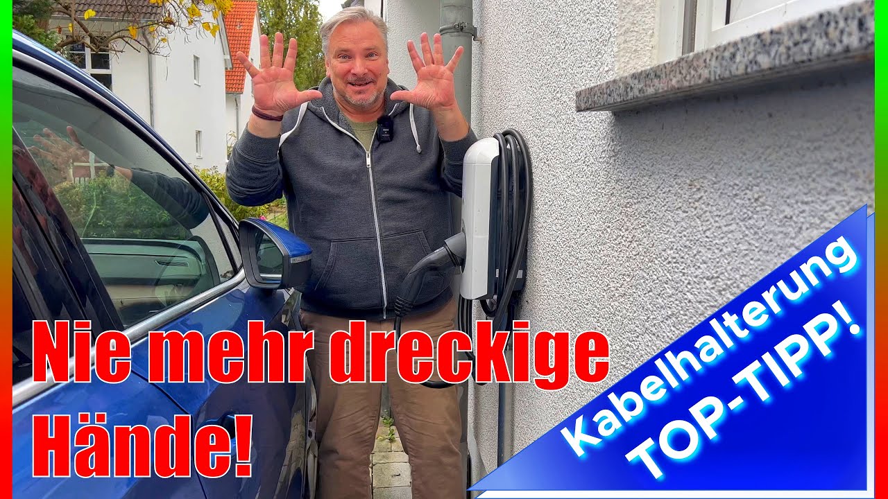 Nie mehr dreckige Hände beim Laden zu Hause | Clevere Kabelhalterung von emobis