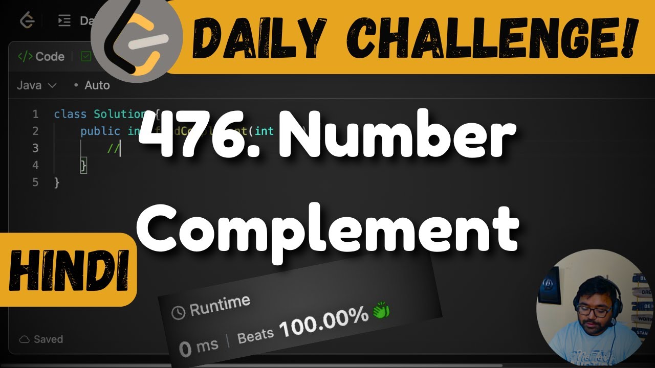 476. Number Complement | Bit Manipulation | Leetcode Daily Challenge | DSA | Hindi