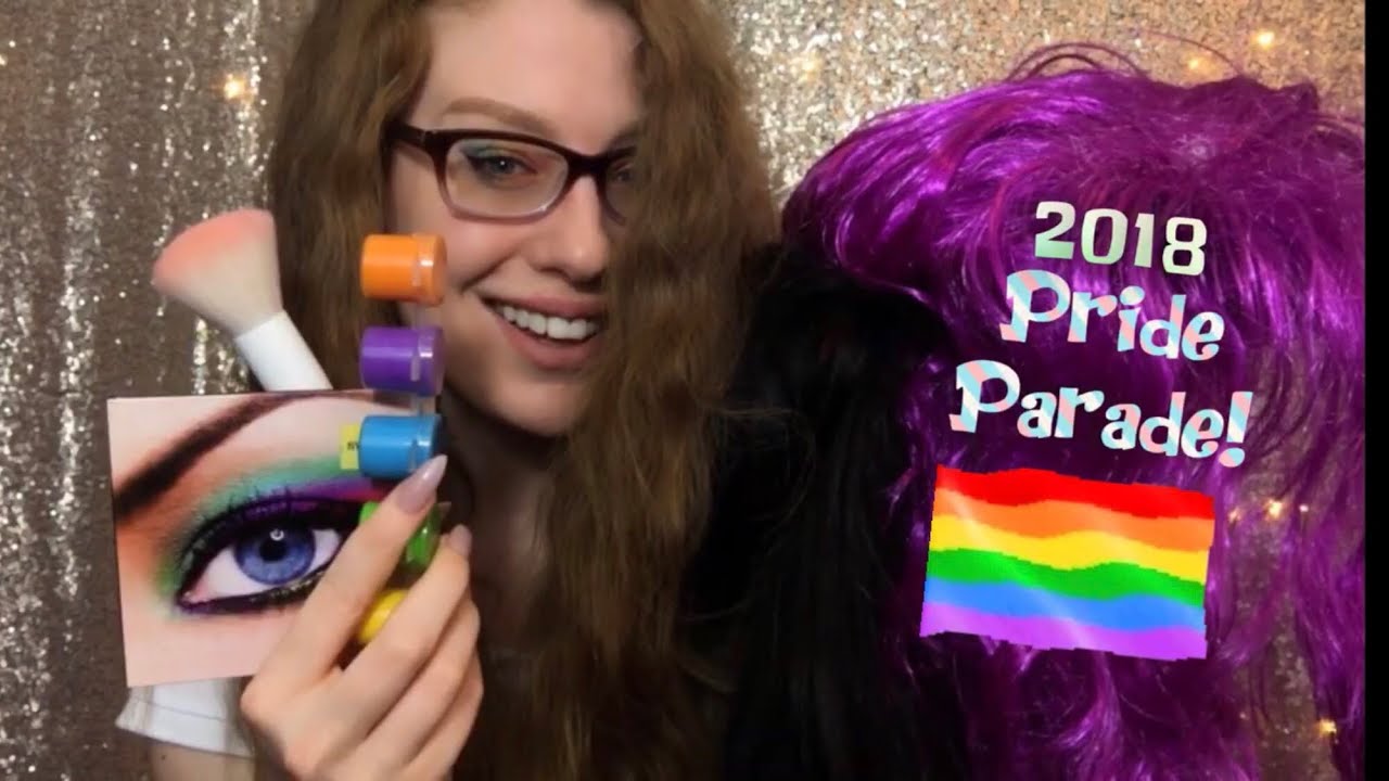 ASMR GETTING YOU READY FOR 🏳️&zwj;🌈PRIDE PARADE🏳️&zwj;🌈 | Full Face Makeup, Face Painting, Nails, Hair