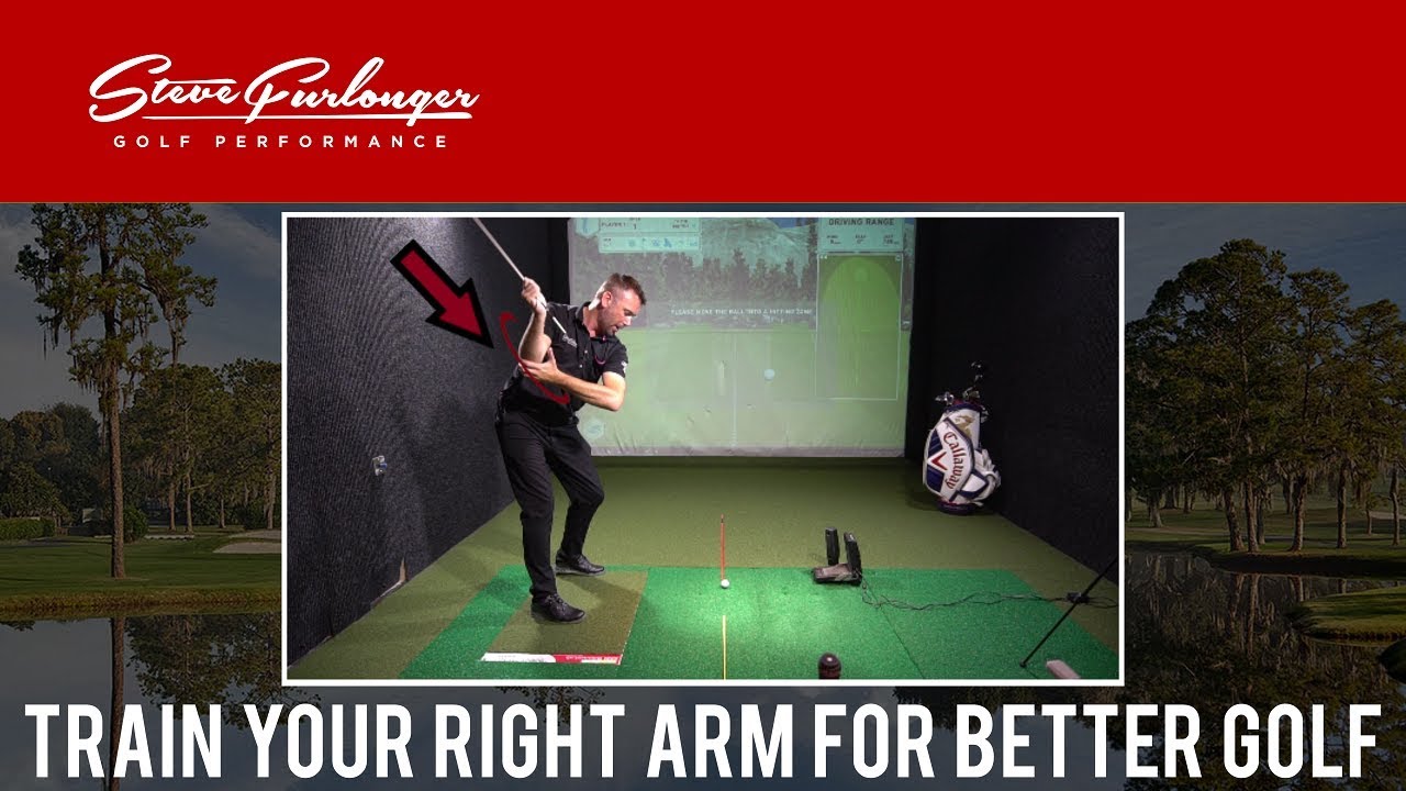 TRAIN YOUR RIGHT ARM FOR AN ON PLANE GOLF SWING 