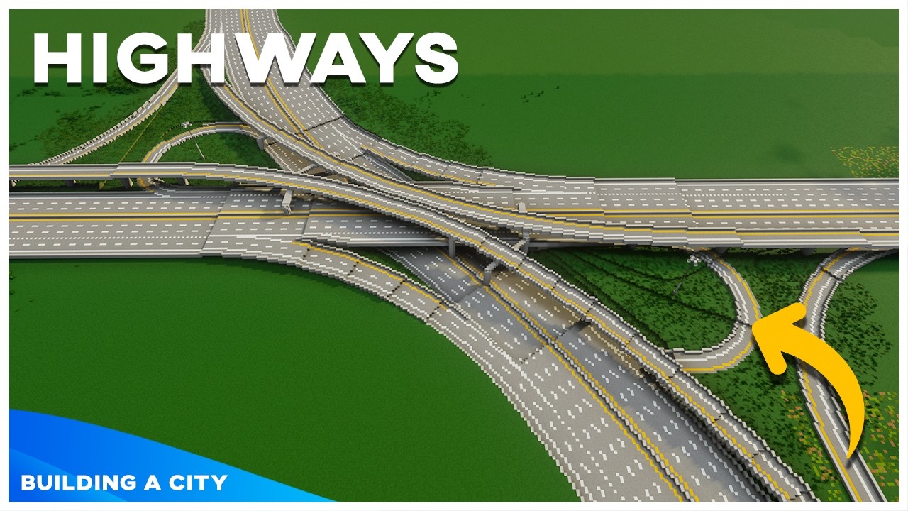 Adding a new Highway Interchange - Building A City #166 [Minecraft Timelapse]