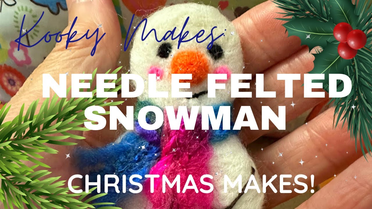 A KOOKY KINDA CHRISTMAS Needle Felted Snowman Brooch/Ornament