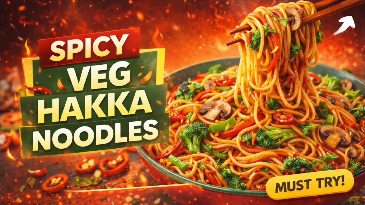 How to Make Spicy Veg Hakka Noodles |Quick & Easy Recipe| Homemade Indo Chinese Street Food