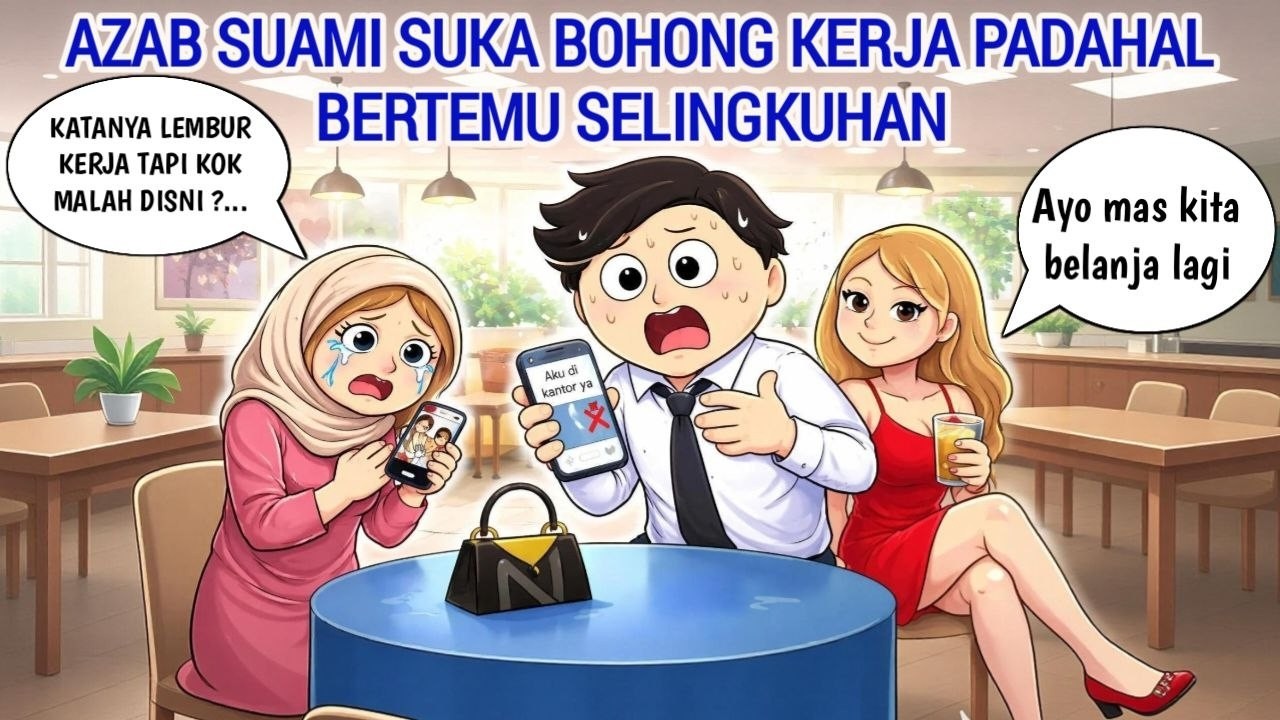 AZAB SUAMI SUKA BOHONG KERJA PADAHAL BERTEMU SELINGKUHAN | ANIMASI AZAB