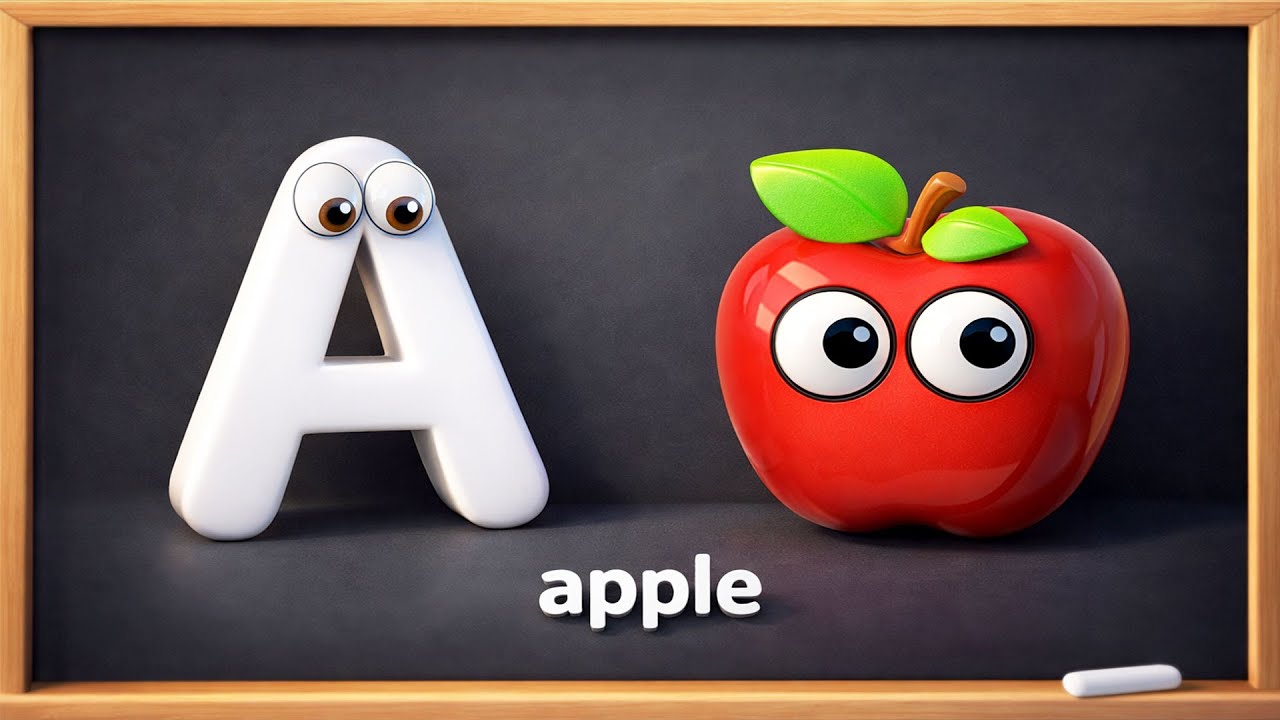 A for apple | ABC Song with Words 🅰️🅱️🅲 | ABC Phonics Song for Toddlers | Fun Baby Learning Song