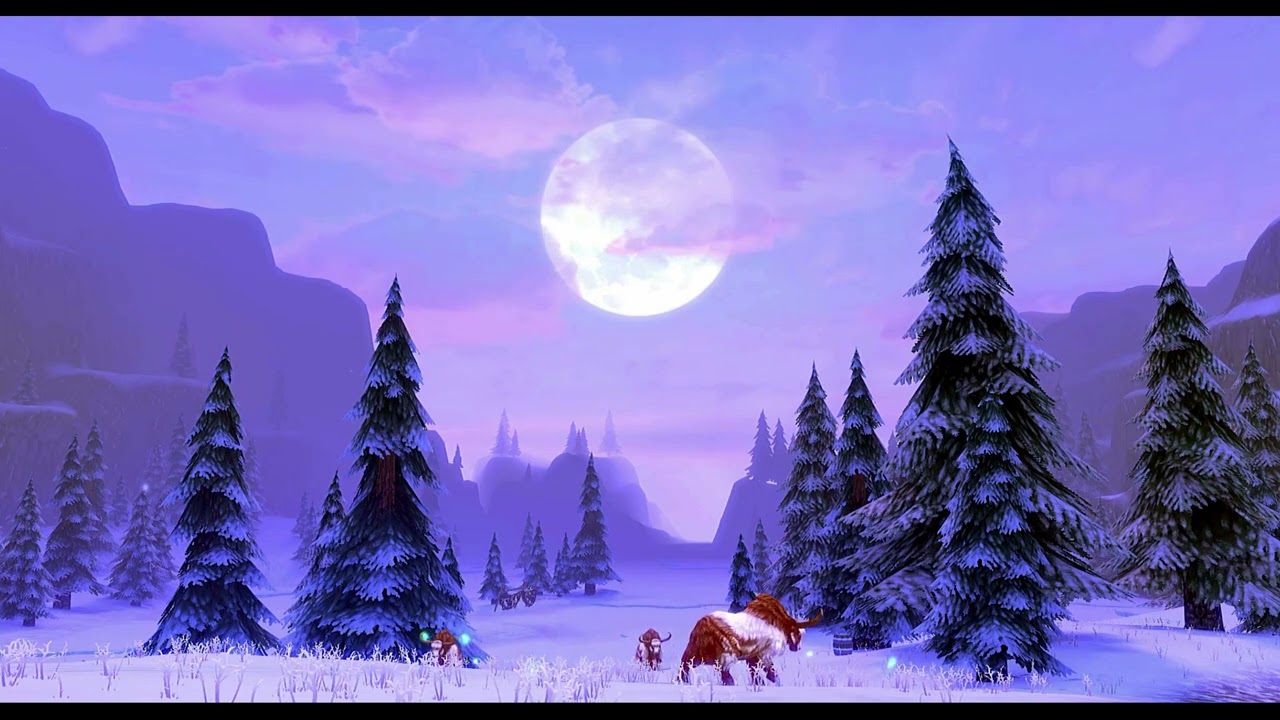 Snowy Trees, Frozen Moon & Pink Clouds || Beautiful Music || Allods Online Gamescape || Rainy Jane
