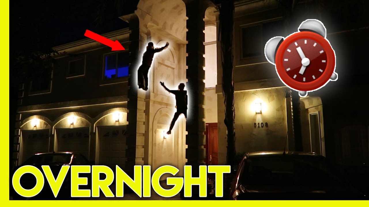OVERNIGHT IN A NEIGHBORHOOD MANSION! // 24 hour challenge | Colby Brock