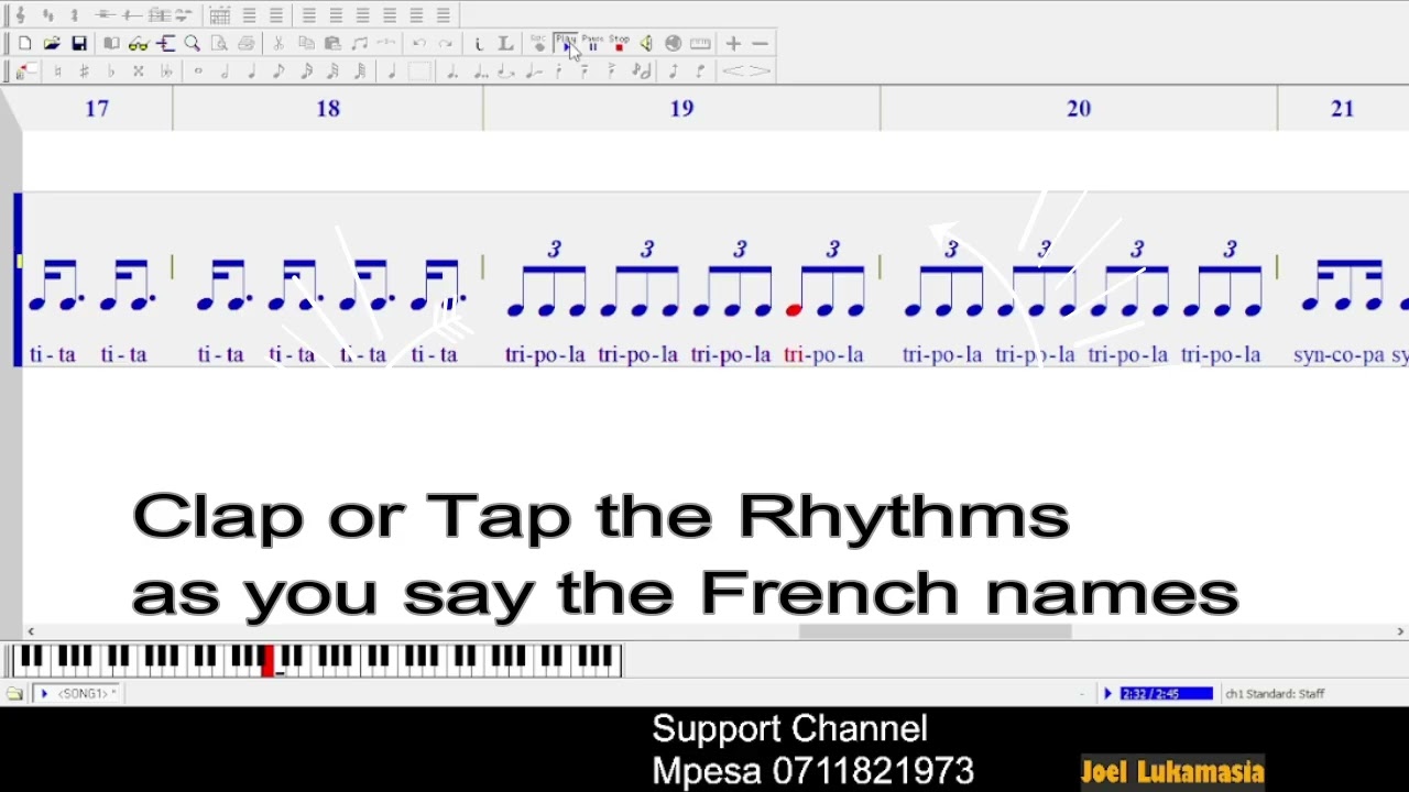 AURAL EXERCISES (TAP, CLAP AND SAY THE FRENCH NAMES)