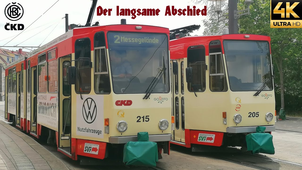 Straßenbahn Tatra KT4D langsamer Abschied in Frankfurt (Oder) SVF