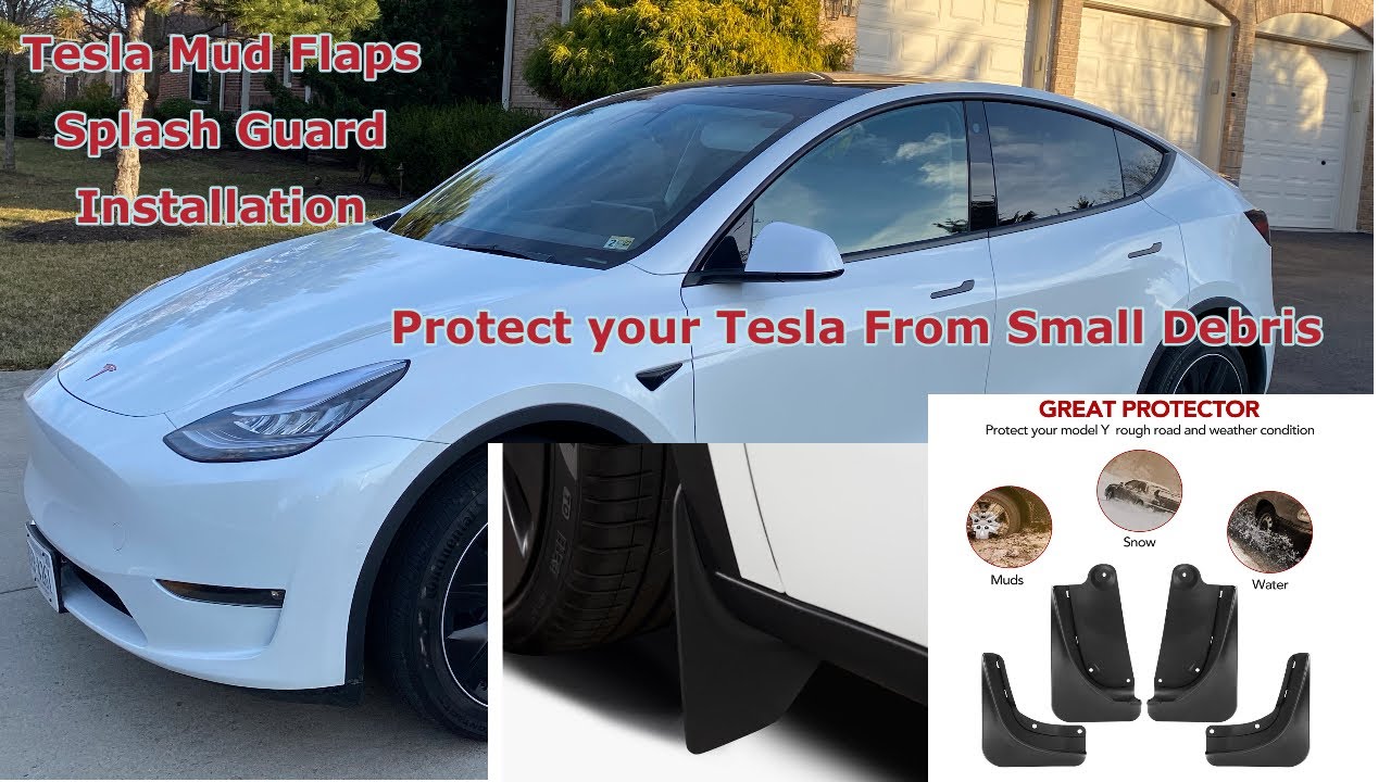 How To Install Mud Flaps Splash Guards Tesla Model Y Protect From Small Debris Flying Rock Chip