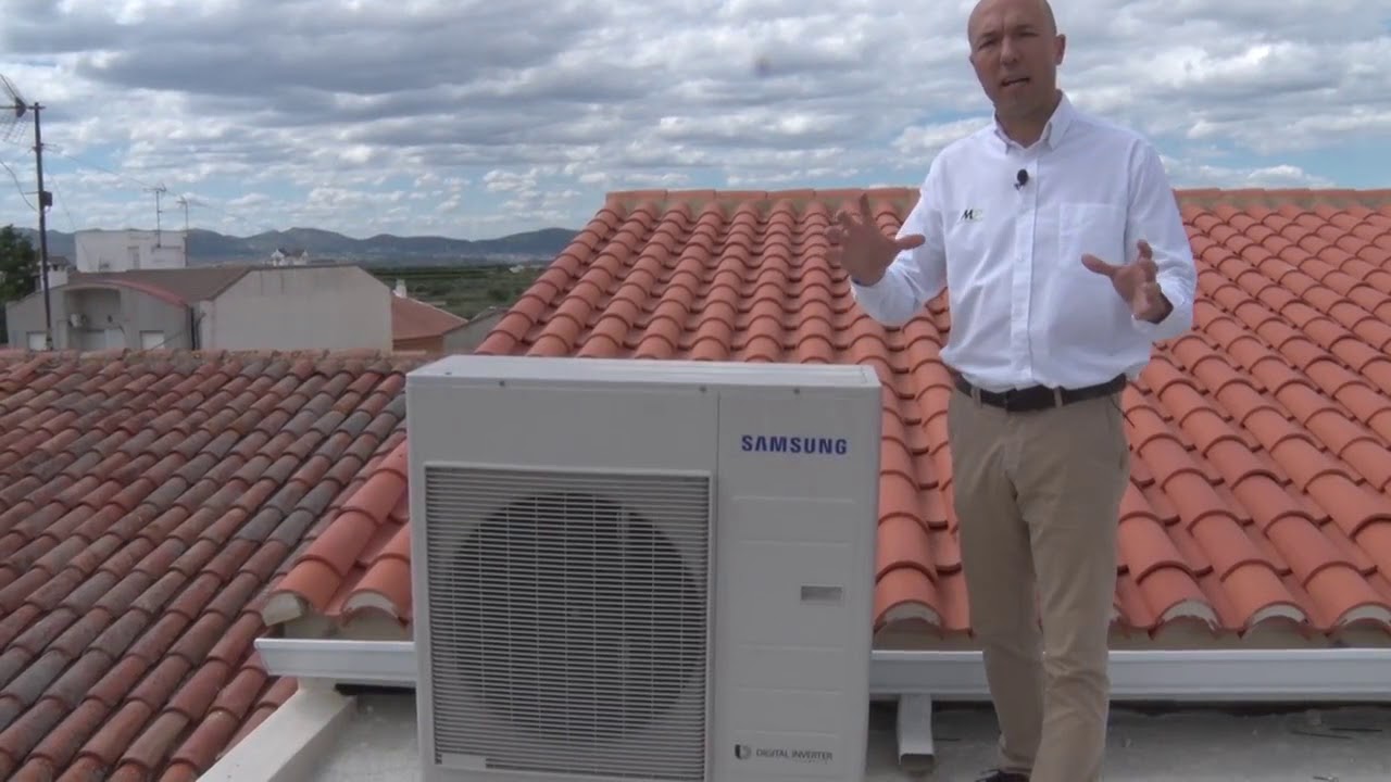 2.- Instalación de aerotermia en vivienda  Unidad exterior youtube com
