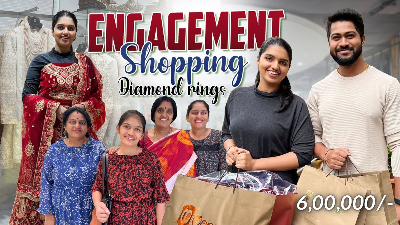 |మా Engagement Shopping🛍️Vlog💕|Bride&Groom Outfits,Diamond Rings Worth Rs.6,00,000||