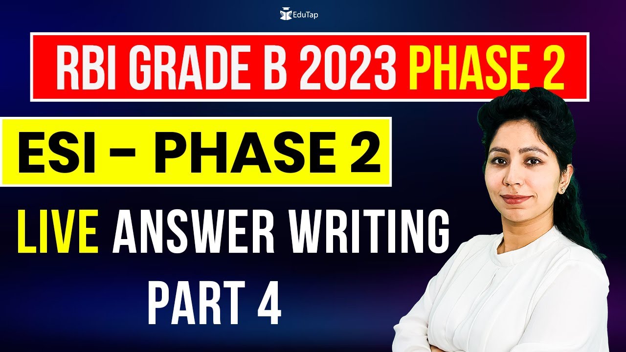 ESI Descriptive Writing RBI Grade B | RBI Grade B Preparation | How to Write Descriptive Answers