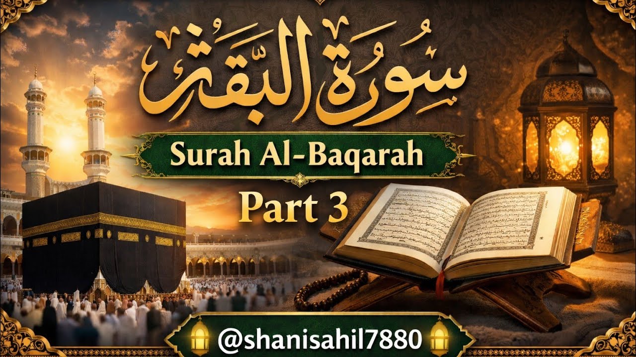 Part 3 Surah Al-Baqarah Full Recitation | Heart-Soothing Tilawat with Arabic Text | Quran Pak