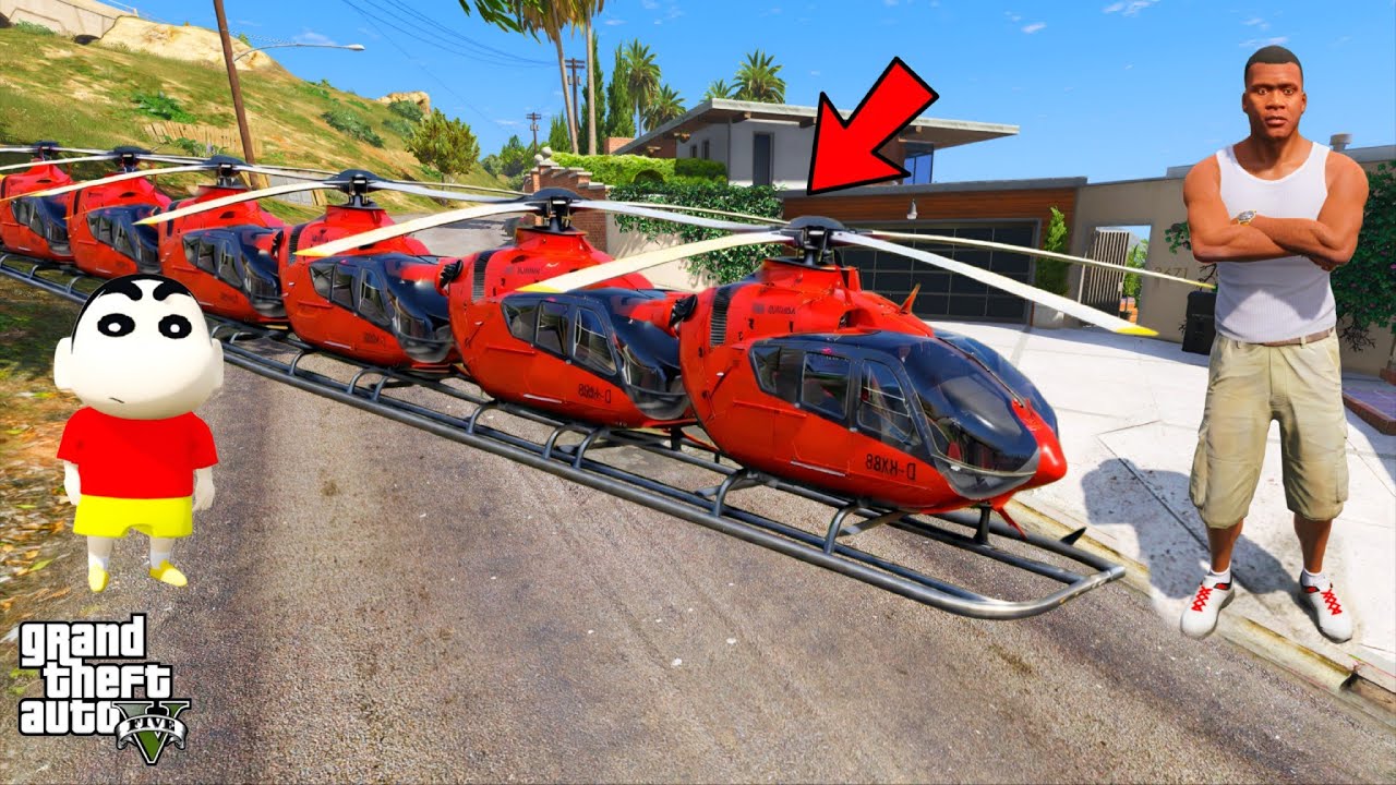 Franklin and Shinchan Make World Longest Helicopter in Los Santos or Enjoy Ride in GTA V
