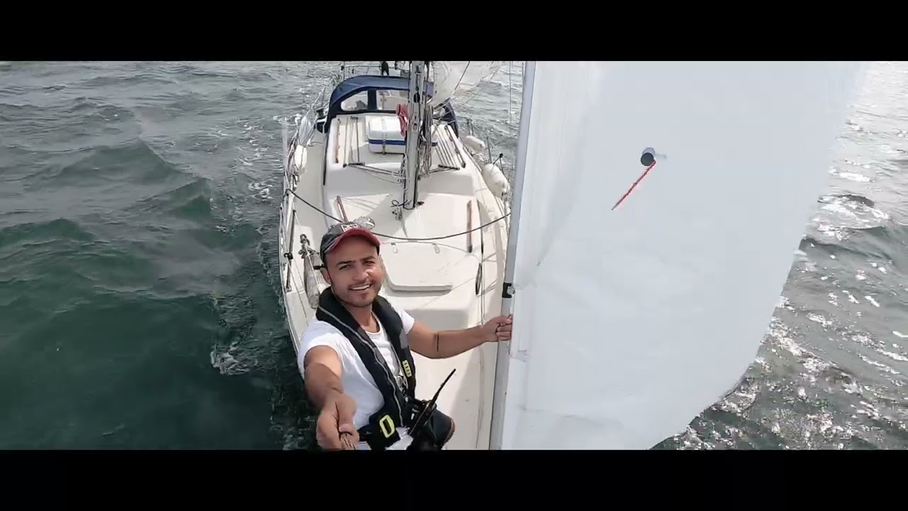 Solo sailing from the Netherlands to Belgium/France. Albin Vega.