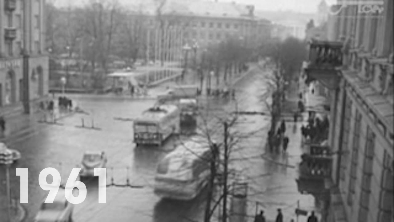 Литва в 1961 году. Вильнюс. Первые троллейбусы. Антакалнис. Гедимино проспект.
