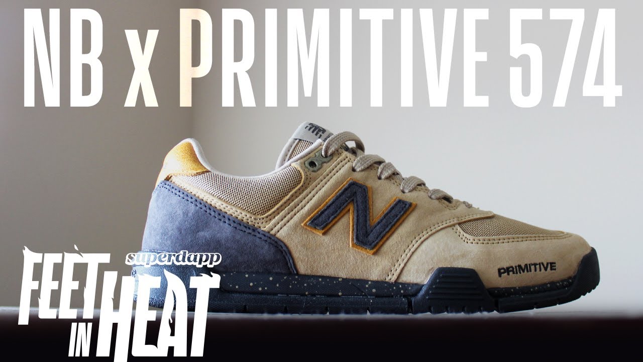 NEW BALANCE x PRIMITIVE Numeric 574 (Beige/Black) - Sneaker Unboxing & On Feet Look - FEET IN HEAT