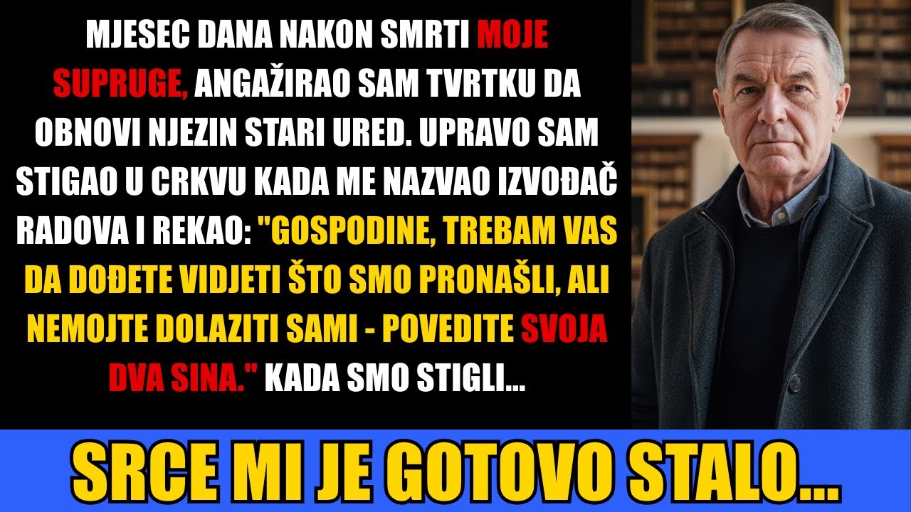“Ne dolazi sam – tvoji sinovi su učinili nešto ozbiljno”, rekao je izvođač nakon radova u uredu...